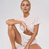 Kalp Baskılı Şortlu Pijama Takımı Zalle